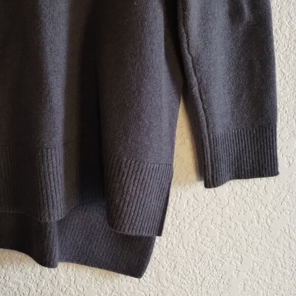 Cynthia Rowley 100% 2-ply Cashmere Taupe Gray Boxy Knit Boat-neck Sweater M - Picture 5 of 12